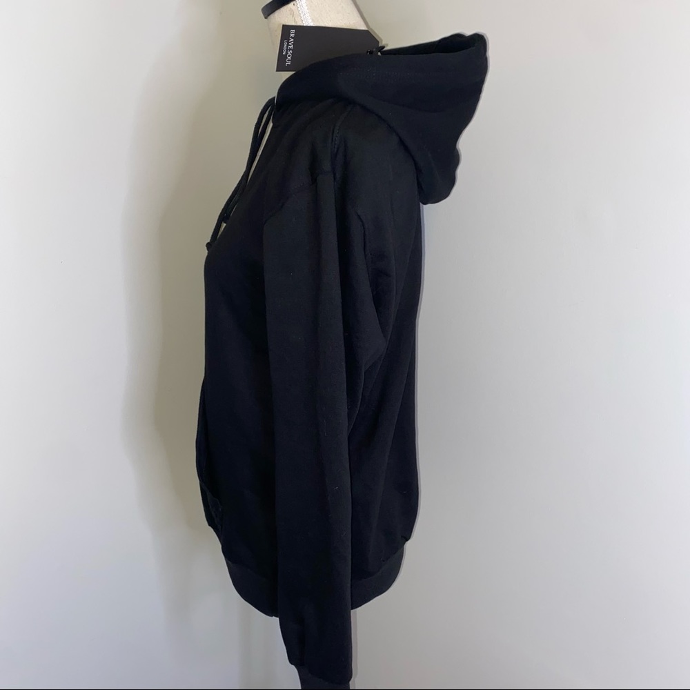 Brave Soul London NEW Clara black hoodie sweatshirt size Medium - Picture 2 of 9
